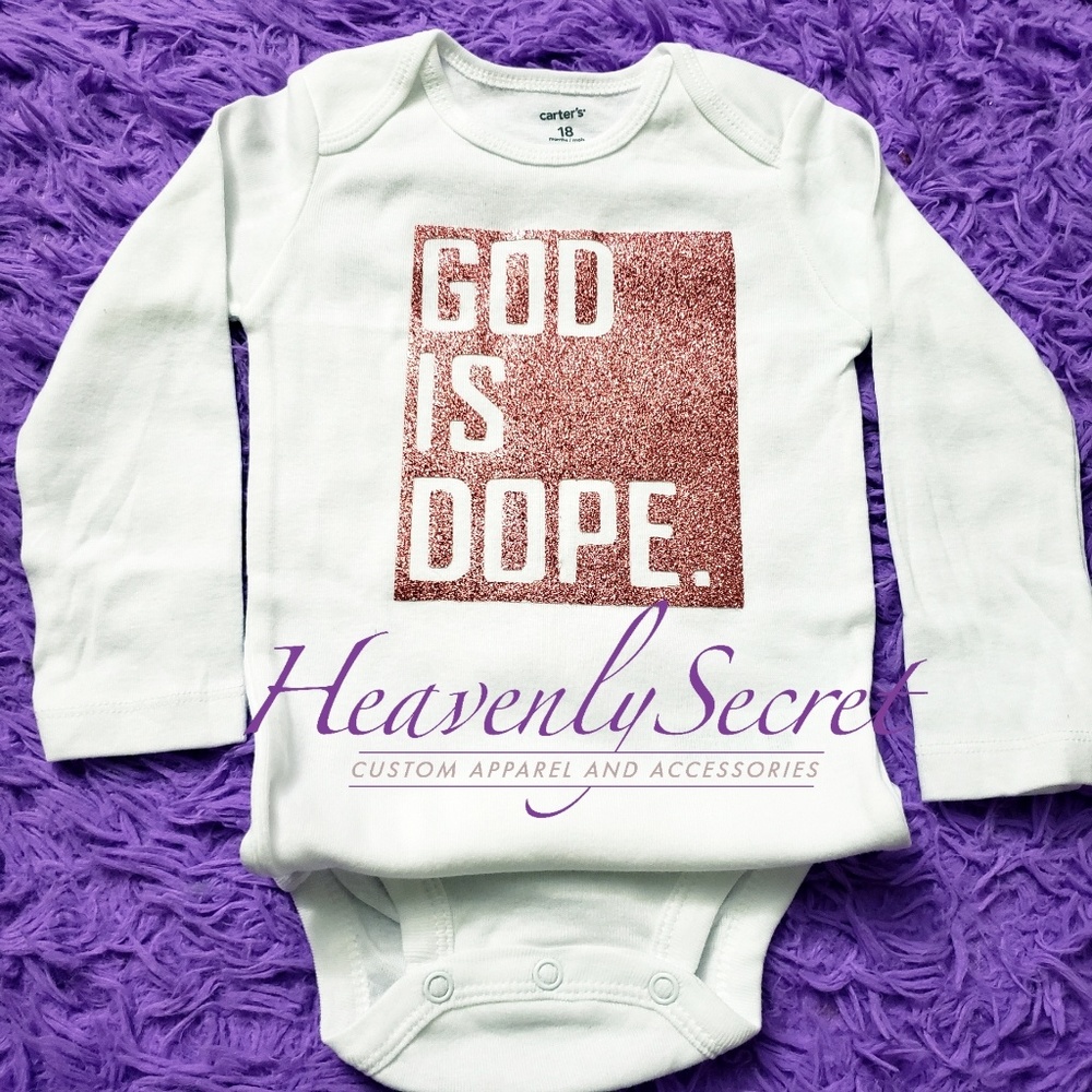 2 pk God is Dope Infant Long Sleeve Bodysuit